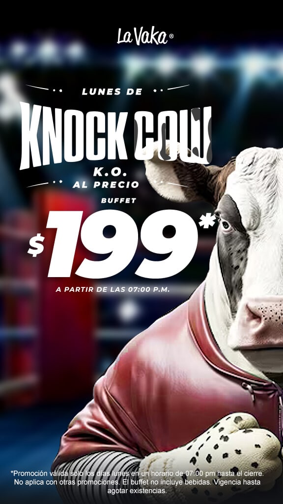 Knock Cow - Este martes Buffet por 199 a partir de las 7 pm